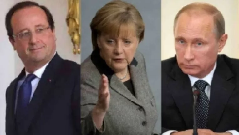 Putin, Merkel si Hollande pregatesc un plan de pace in Ucraina