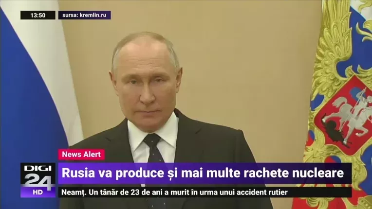Vladimir Putin spune ca Rusia va produce si mai multe rachete nucleare